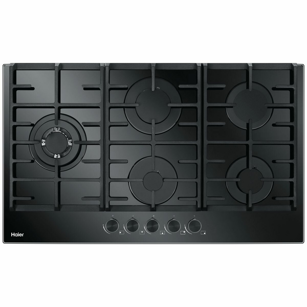Haier 90cm Tempered Black Glass Cooktop HCG905WFCG3