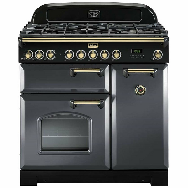 Falcon 90cm Classic Deluxe Slate Dual Fuel Freestanding Oven CDL90DFSL-BR