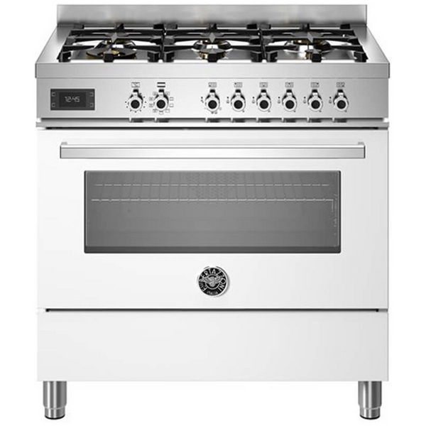 Bertazzoni 90cm Professional White Dual Fuel Freestanding Oven PRO96L1EBIT
