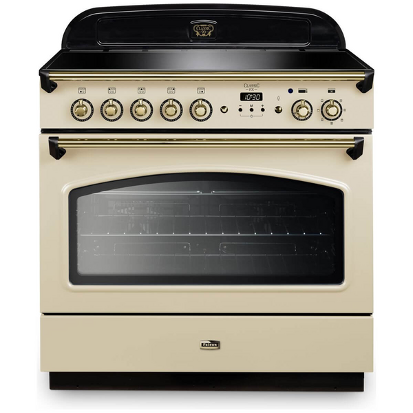Falcon 90cm Classic FX Induction Freestanding Oven/Stove Cream and Brass CLA90FXEICR-BR