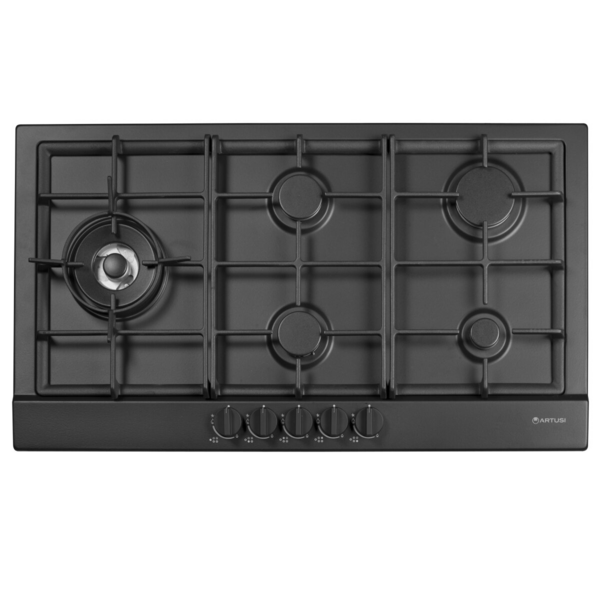 Artusi 90cm Natural Gas Cooktop Matte Black AGH91MB