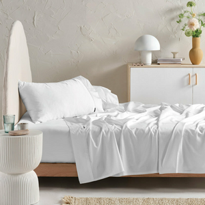 Linen House Augusta 500TC White Super King Sheet Set 01711D052