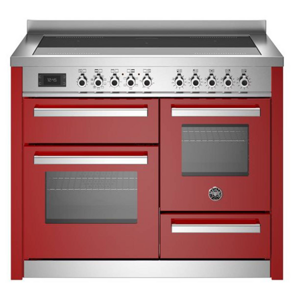 Bertazzoni Professional Series 110cm 5-Zone Induction Cooktop with Electric Triple Oven Cooker Rosso PRO115I3EROT