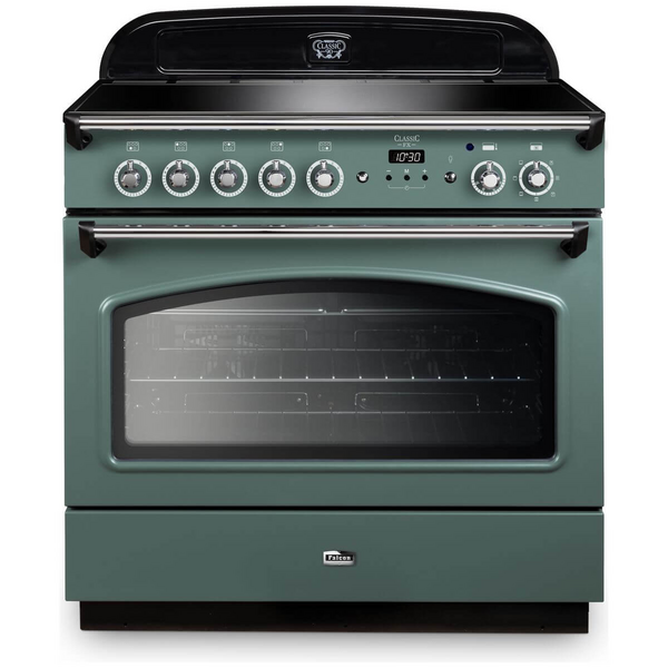 Falcon 90cm Classic FX Induction Freestanding Oven/Stove Mineral Green and Chrome CLA90FXEIMG-CH