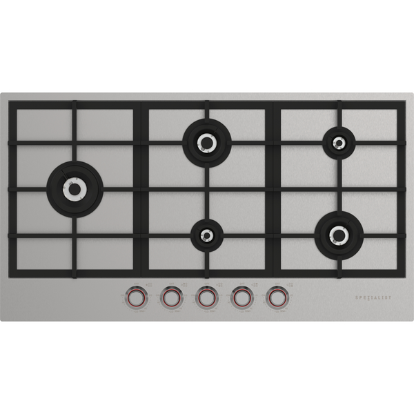 Spezialist 94cm LP Gas Cooktop 5 Burner With SS Inset Surface S30945SSLPG