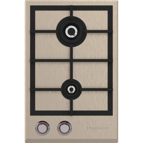 Spezialist 34cm 2 Burner LP Gas Stainless Steel Plate Copper Finish Cooktop S30342SPBCULPG