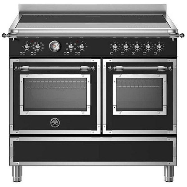 Bertazzoni 100cm Heritage Induction Matte Black Freestanding Double Oven HER105I2ENET