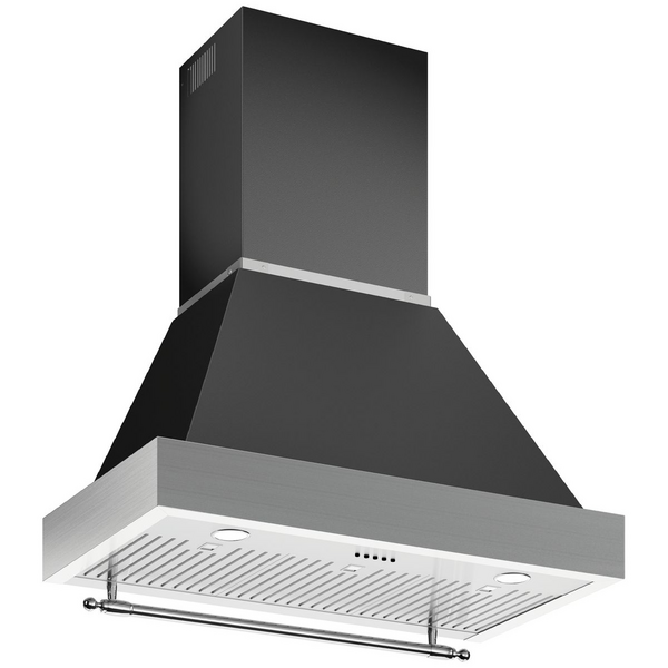 Bertazzoni 100cm Nero Heritage Series Canopy Rangehood K100HERTX-KC36HERTNE