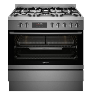 Westinghouse 90cm Dual Fuel Pyrolytic Freestanding Oven with SteamBake-Dark Stainless Steel WFEP9717DD