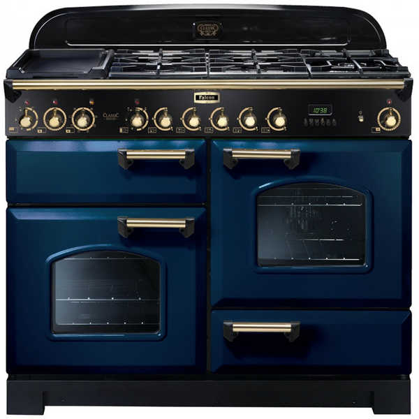 Falcon 110cm Classic Deluxe Royal Blue Dual Fuel Freestanding Oven CDL110DFRB-BR