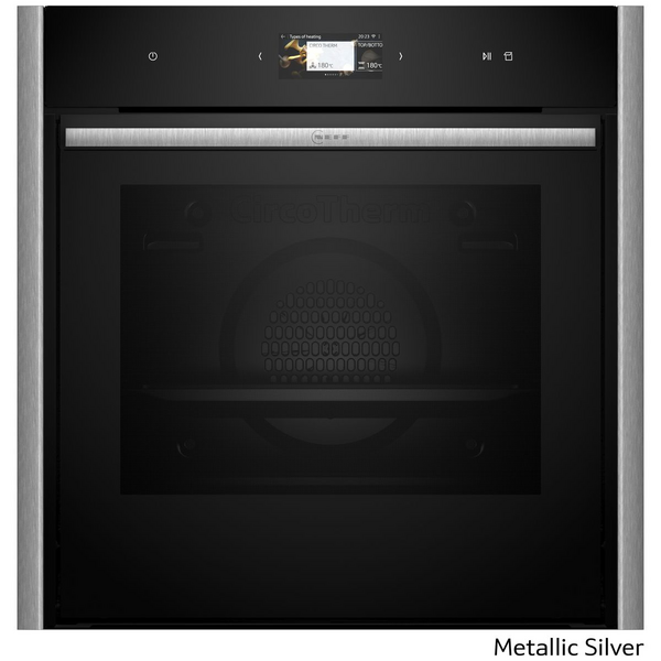 NEFF 60cm Pyrolytic Slide & Hide Oven with Added Steam Metallic Silver B69VS73Y0A-MS