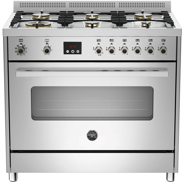 Bertazzoni 90cm Professional Series Freestanding Dual Fuel Oven/Stove PRO906MFESXE