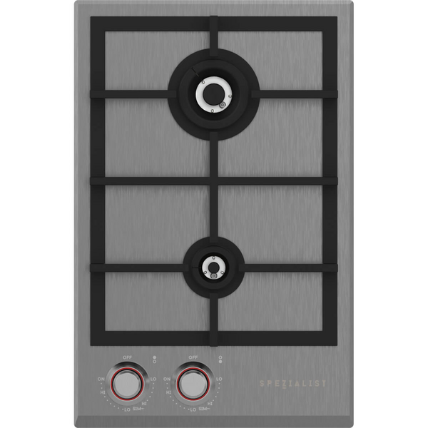 Spezialist 34cm Natural Gas Cooktop with Stainless Steel Plate Black Metal Surface S30342SPBBMNG