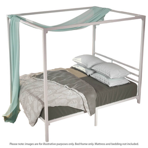 Zinus Patricia Queen Metal Canopy Bed Frame White AU-CPBFW-Q