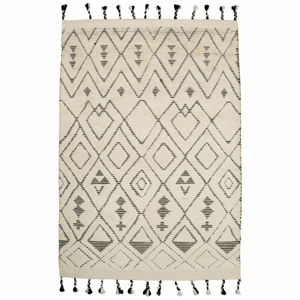 Cadrys Sahara Diamond Ivory/Charcoal 160x230 Rug SAHDIC1 | Andoo