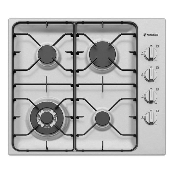 Westinghouse 60cm 4 Burner Stainless Steel Gas Cooktop WHG643SB