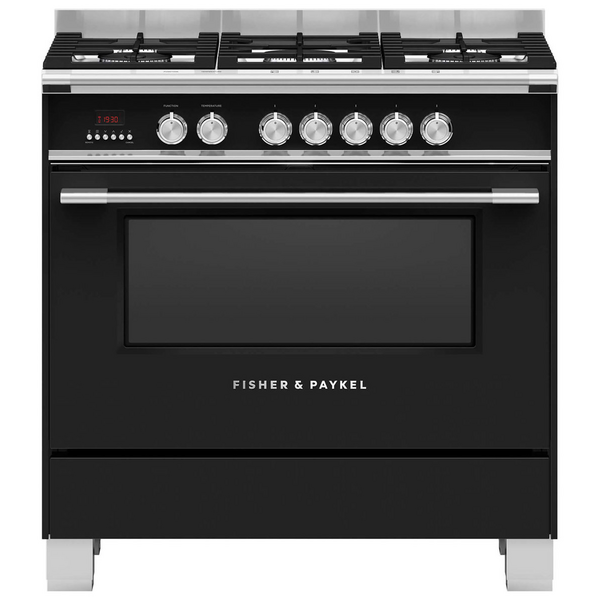 Fisher & Paykel Series 7 90cm Classic Freestanding Dual Fuel Cooker Black OR90SCG4B1