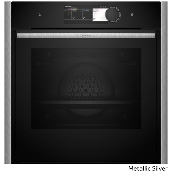 NEFF 60cm Pyrolytic Slide & Hide Oven with Added Steam Metallic Silver B69VY7MY0A-MS