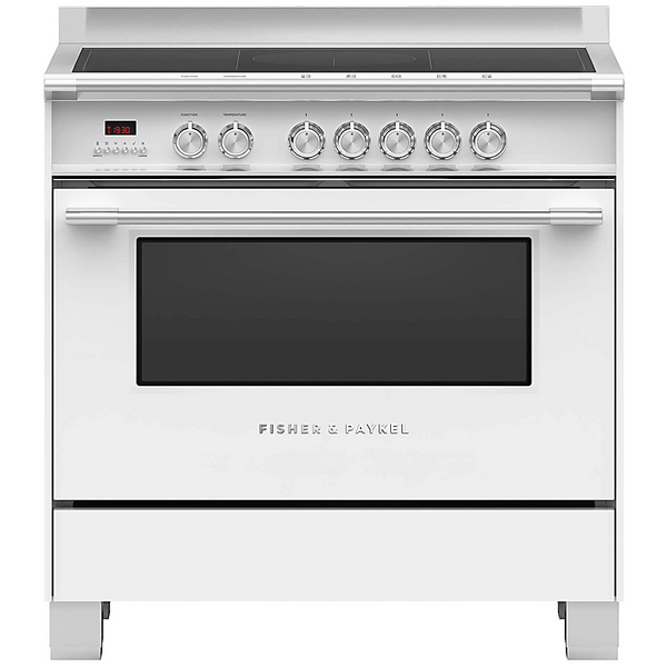 Fisher & Paykel Series 7 90cm Classic Freestanding Induction Electric Cooker White OR90SCI4W1