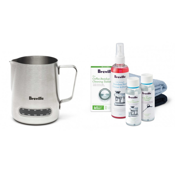 Breville the Temp Control Milk Jug and Espresso Detox Pack BES003BES015CLR