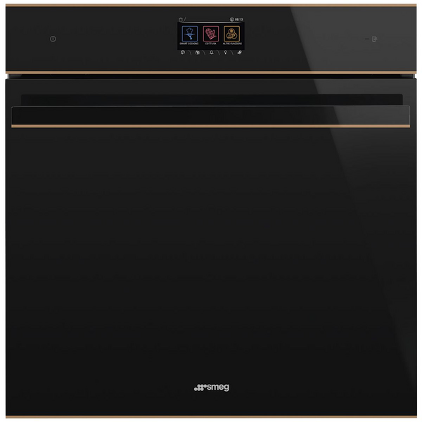 Smeg Dolce Stil Novo 60cm Pyrolytic Oven Black and Copper Trim SOP6604TPNR