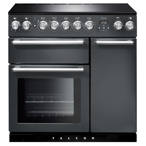 Falcon 90cm Nexus Freestanding Electric Oven/Stove Slate and Chrome NEX90EISL-CH