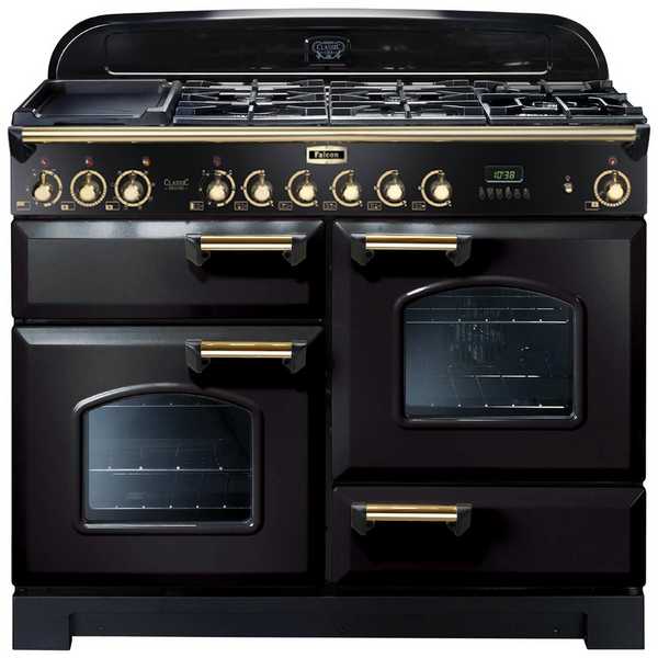 Falcon 110cm Classic Deluxe Black Dual Fuel Freestanding Oven CDL110DFBL-BR