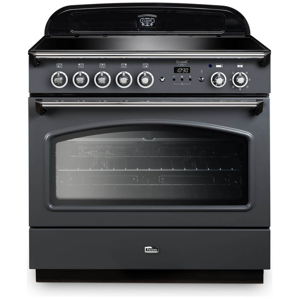 Falcon 90cm Classic FX Induction Freestanding Oven/Stove Slate and Chrome CLA90FXEISL-CH