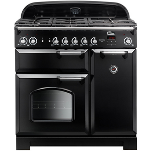 Falcon 90cm Classic Natural Gas Freestanding Oven/Stove Black and Chrome CLA90NGFBL-CH