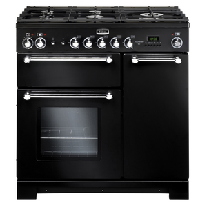Falcon 90cm Kitchener Freestanding Dual Fuel Oven/Stove Black and Chrome KCH90DFFBL-CH