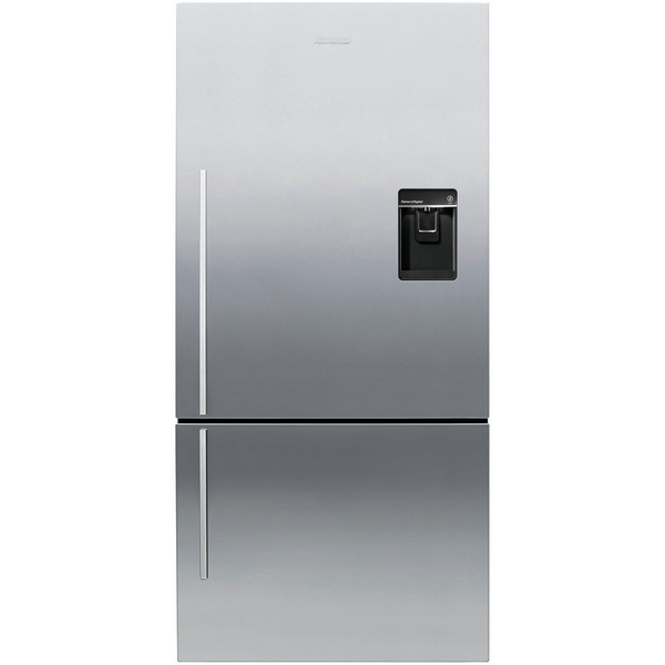 Fisher & Paykel Series 5 494L ActiveSmart Bottom Mount Fridge with Ice and Water Stainless Steel Right Hinge E522BRXFDU5