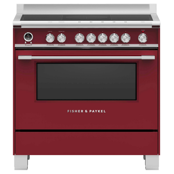 Fisher & Paykel Series 9 90cm Classic Freestanding Induction Pyrolytic Cooker Red OR90SCI6R1