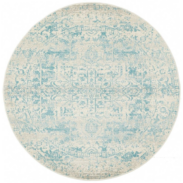 Rug Culture Evoke Medium White Blue Rug 200X200CM - EVO-253-WBLU ...