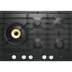 ASKO 75cm Natural Gas Cooktop with Super Flex Wok Burner Black Matte HG1776AD