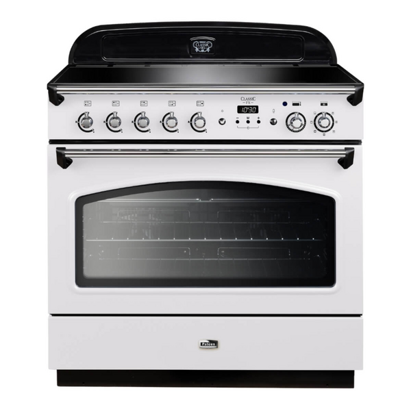 Falcon 90cm Classic FX Induction Oven/Stove White and Chrome CLA90FXEIWHCH