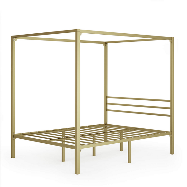 Zinus Patricia Queen Metal Canopy Bed Frame Gold AU-CPBFG-Q