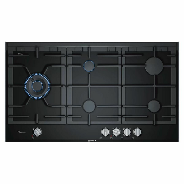 Bosch 90cm Series 8 Natural Gas Cooktop Ceramic Glass Black PRS9A6D70A