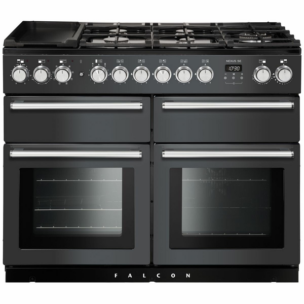 Falcon 110cm Nexus SE Freestanding Dual Fuel Oven/Stove Slate and Chrome NEXSE110DFSL-CH