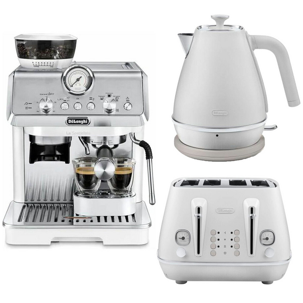 Delonghi Distinta & La Specialista Breakfast Pack White EC9155WPK