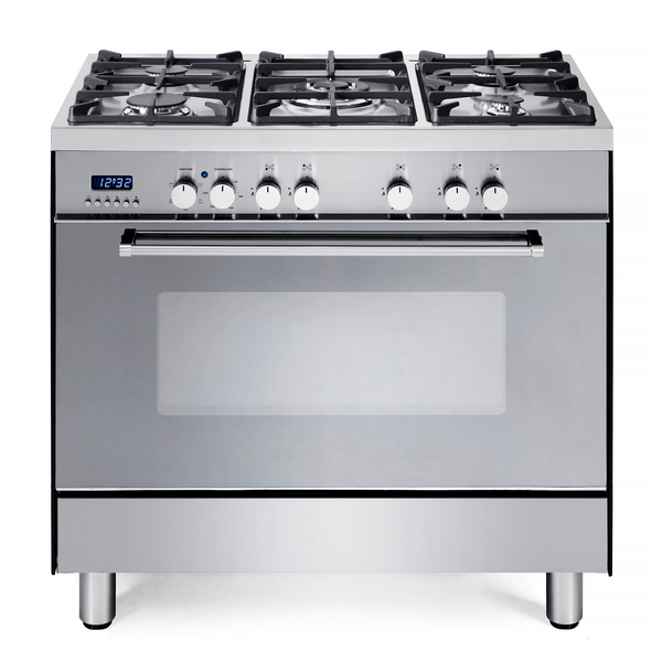 Delonghi 90cm Freestanding Dual Fuel Oven/Stove DEF905GW1X1