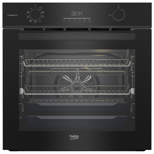 Beko 60cm Multifunction Oven with SteamAdd and Airfry-Black Glass BBO6851MDX