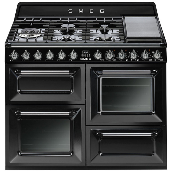 Smeg 110cm Victoria Aesthetic Dual Fuel Freestanding Oven/Stove TRA4110BL