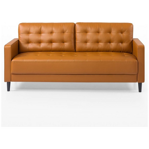 Zinus Benton Mid-Century Faux Leather Sofa 3 Seater - Cognac AU-USSBTF-3CL