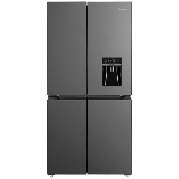 Westinghouse 492L French Door Fridge with Non-Plumbed Water Dispenser Charcoal Matte Black WQE4960BA