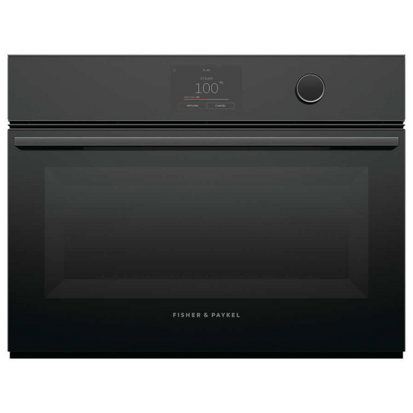 Fisher & Paykel Series 9 60cm Minimal Compact Combi-Steam Oven Black Glass OS60NMTDB1