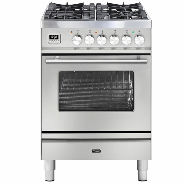 ILVE 60cm Professional Plus Dual Fuel Oven/Stove P06DWE3SS
