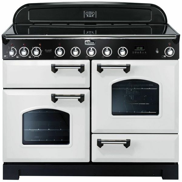 Falcon 110cm Classic Deluxe Freestanding Induction Oven/Stove White - Special Order CDL110EIWHCH
