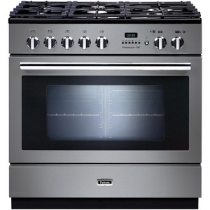Falcon 90cm Professional FXP Freestanding Dual Fuel Pyrolytic Oven/Stove Stainless Steel and Chrome PROP90FXPDFSSCH