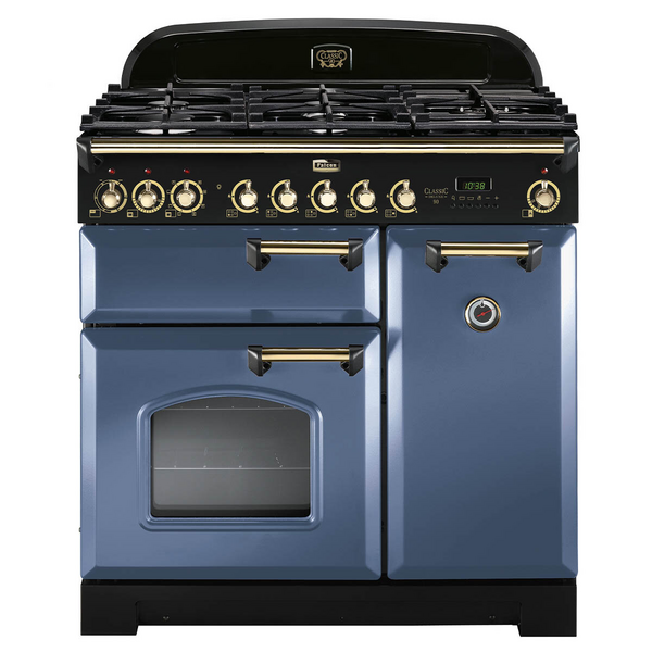 Falcon 90cm Classic Deluxe Stone Blue Dual Fuel Freestanding Oven CDL90DFSBBR