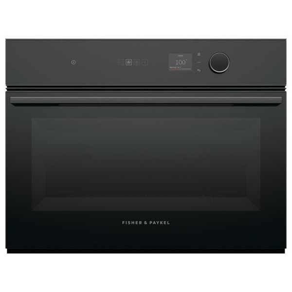 Fisher & Paykel 60cm Black Glass Series 7 Minimal Compact Combi-Steam Oven OS60NMLB1